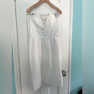 WHBM little white strapless dress